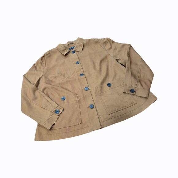 Talbots Chore Jacket Cinched Back, Patch Pockets Tencel Nwt Size Large - Picture 1 of 7